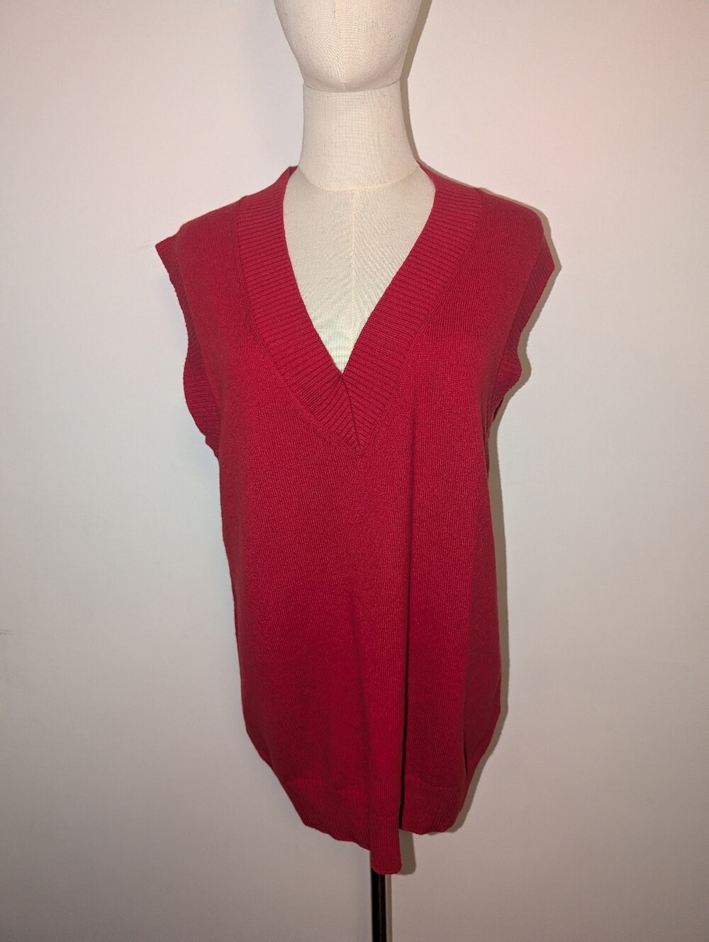 Sunday Best Wool Blend Red V-Neck Sweater Vest